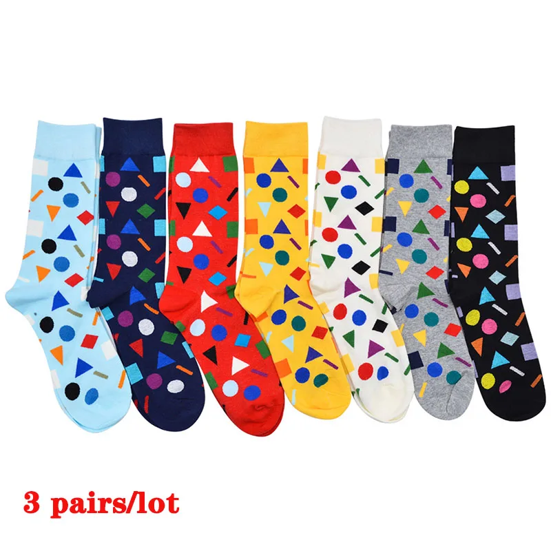 Модные Красочные хлопковые мужские счастливые носки в горошек CRAZY FLY 2020