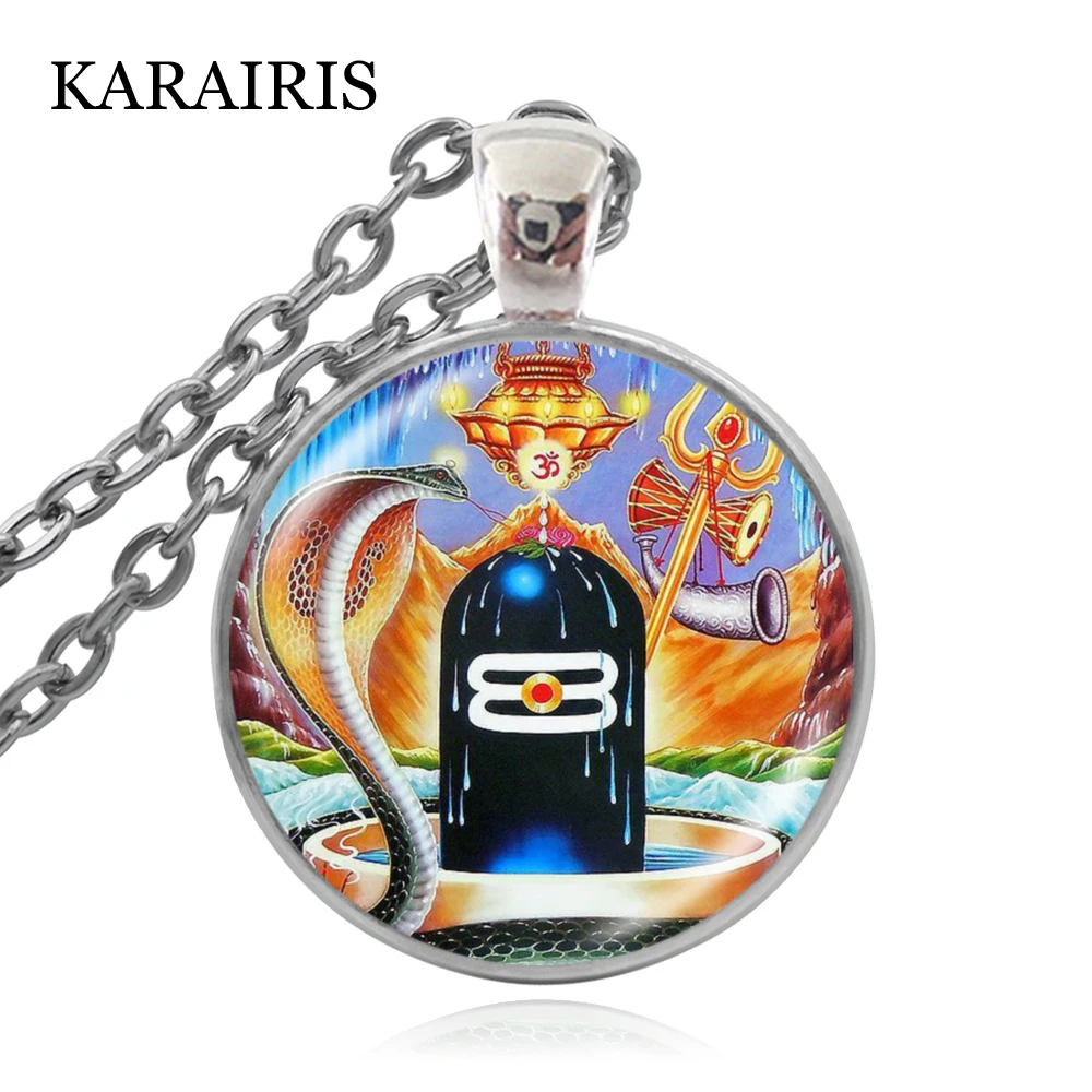 

KARAIRIS Hindu God Lord Shiva Locket Necklace Dance of Destruction Pendant Necklace Hindu believer Spiritual Amulet Necklaces