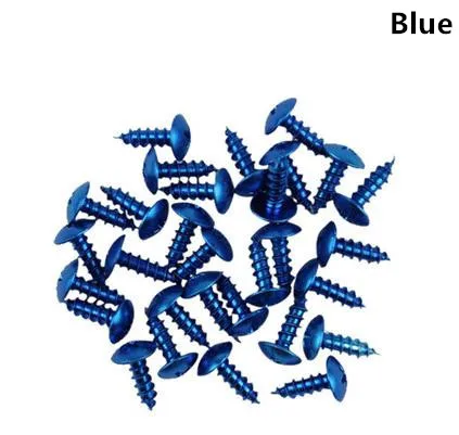 Blue 30 шт красочные саморезы из алюминиевого сплава Саморез для модификации мотоцикла украшения - Цвет: Blue