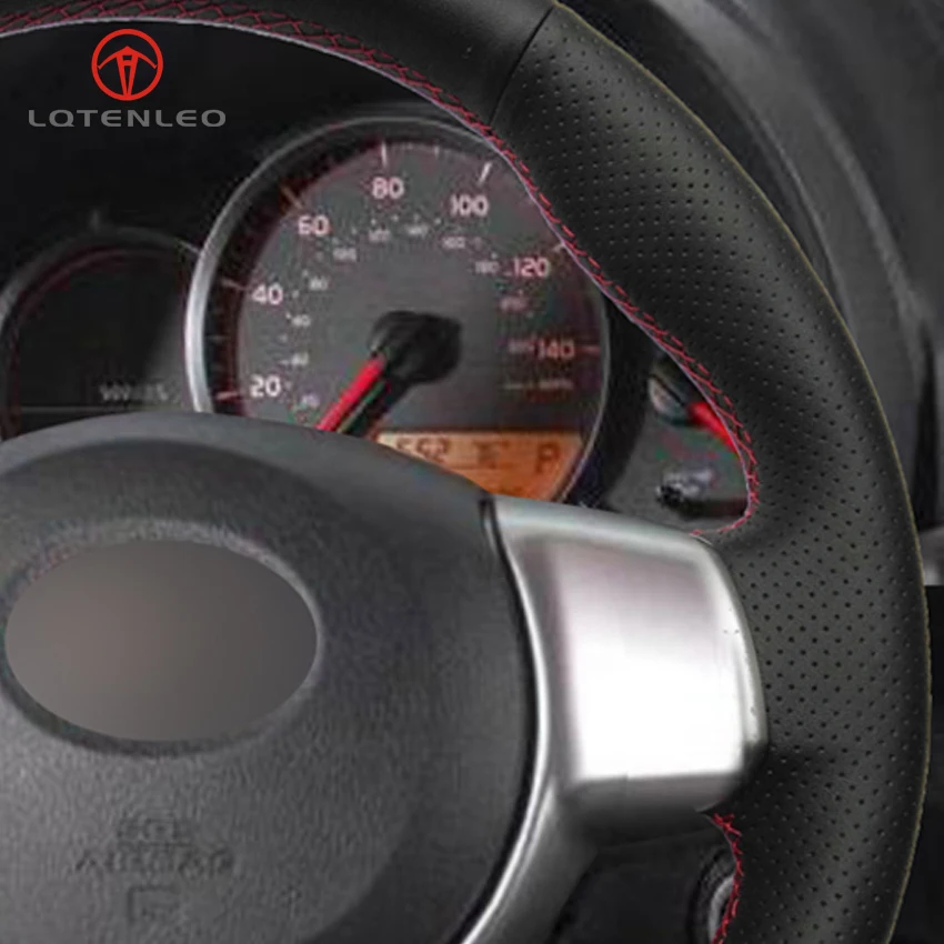 LQTENLEO черная искусственная кожа ручная строчка для Toyota Yaris 2012 2019 Subaru Trezia 2011 2015|car
