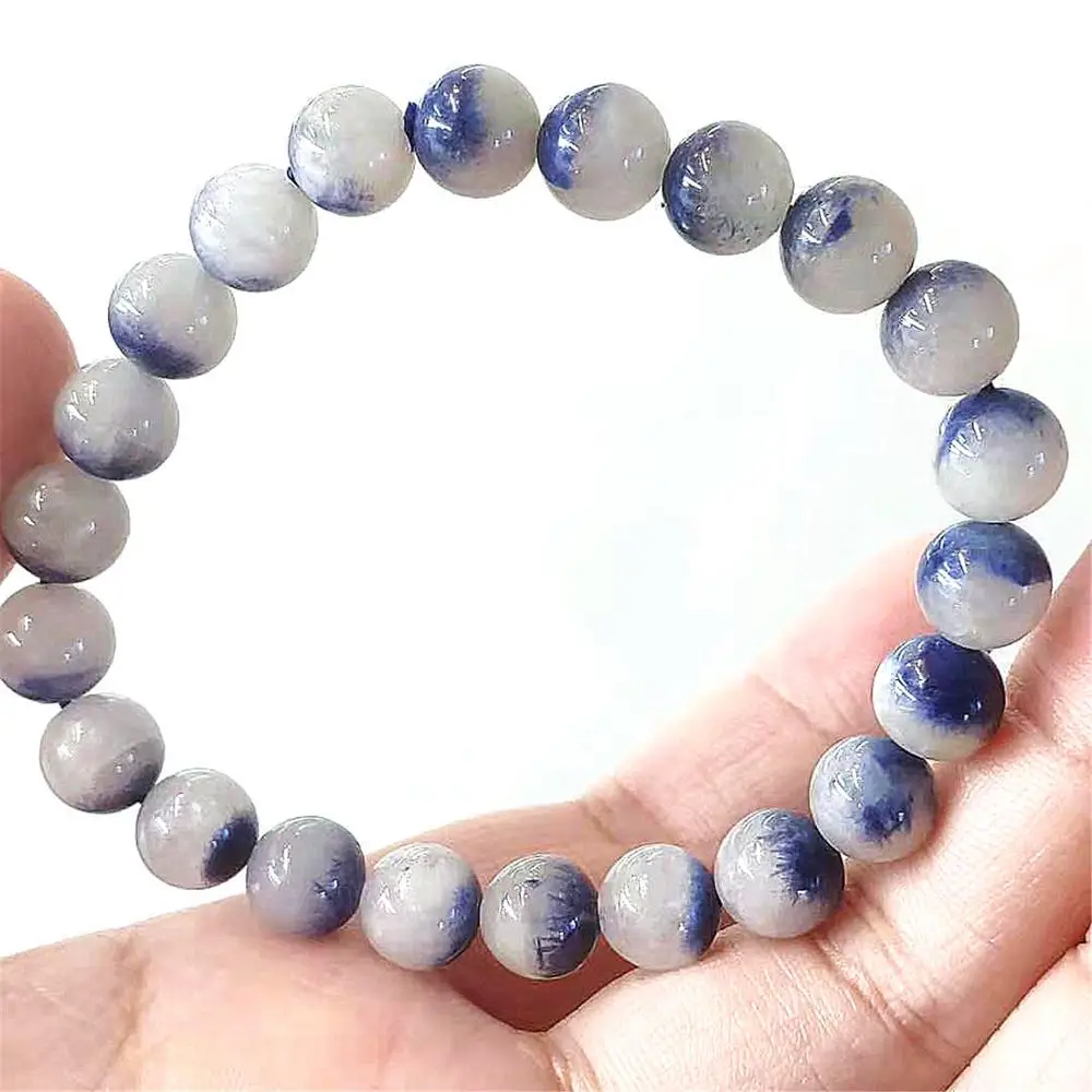 8 5 мм натуральный синий Дюмортьерит Рутиловый Кварц Браслет с украшением в виде