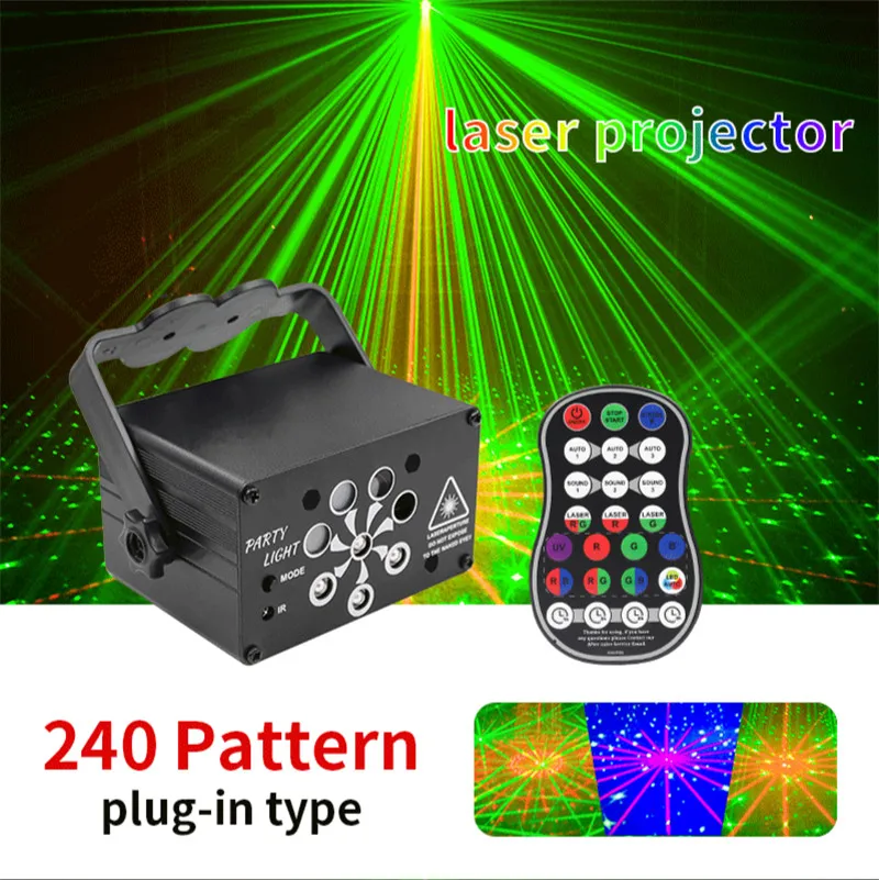 

USB Voice Controlled Laser Disco Light Colorful Flash Stage Lamp Mini Laser Lights Christmas Sky Projection Lamp Birthday RGB UV