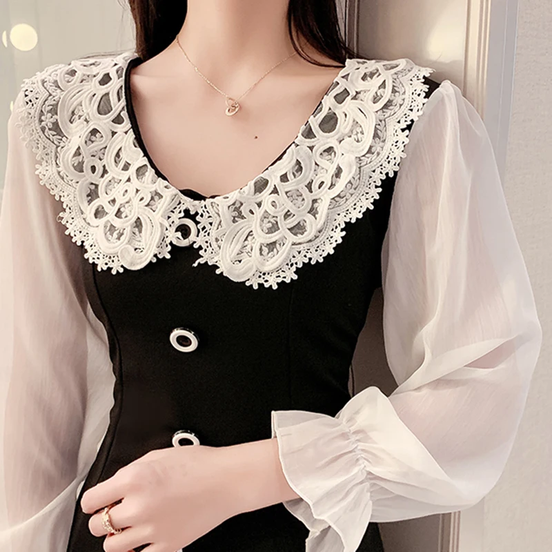 Женское винтажное платье с пуговицами элегантное черное мини-платье в стиле