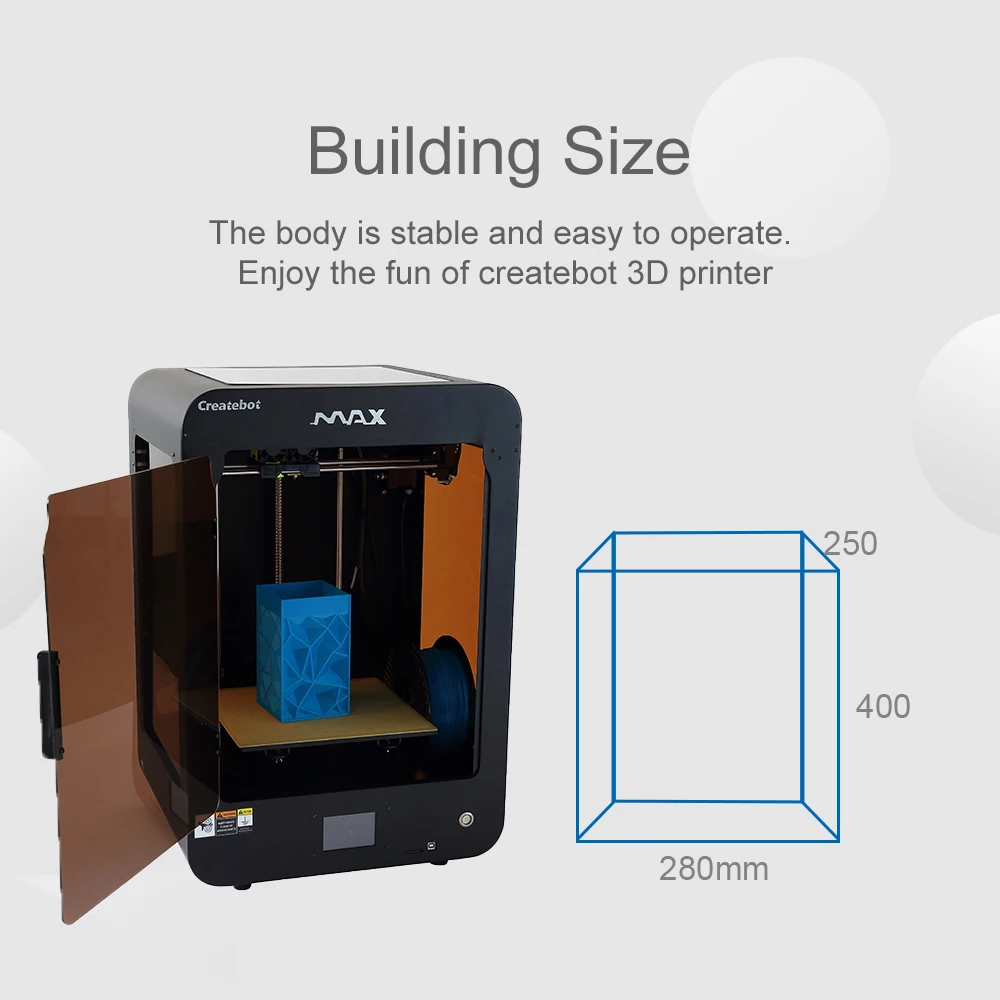 Новый Createbot Max 3D принтеры сенсорный Экран одинарный экструдер полу
