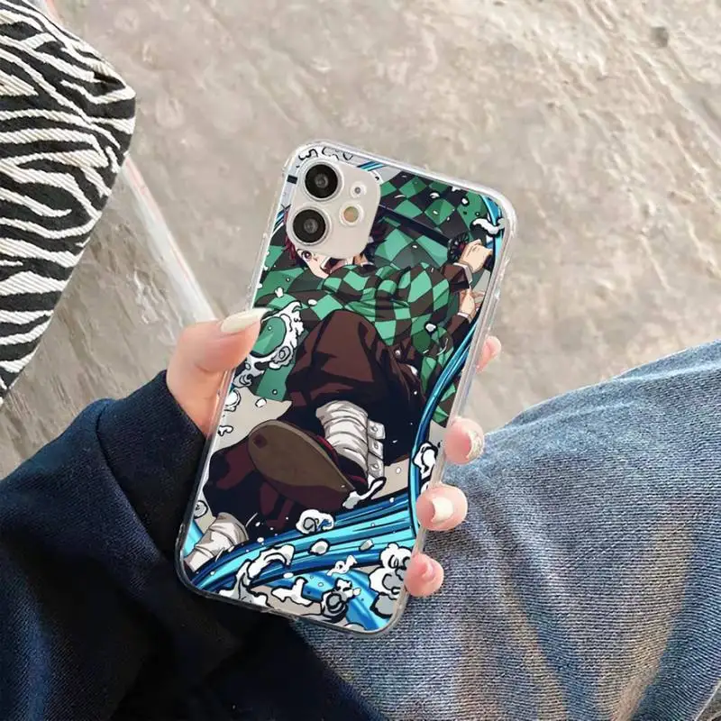

Anime Demon Slayer Comics Phone Case Transparent for iPhone 11 12 mini pro XS MAX 8 7 6 6S Plus X 5S SE 2020 XR