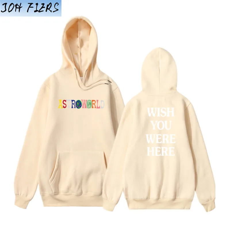 Новые толстовки с капюшоном с надписью «TRAVIS SCOTT ASTROWORLD WISH YOU WAS HERE», модная толстовка с капюшоном с надписью «ASTROWORLD», уличная одежда для мужчин и женщин, пуловер, толстовка - Цвет: khaki