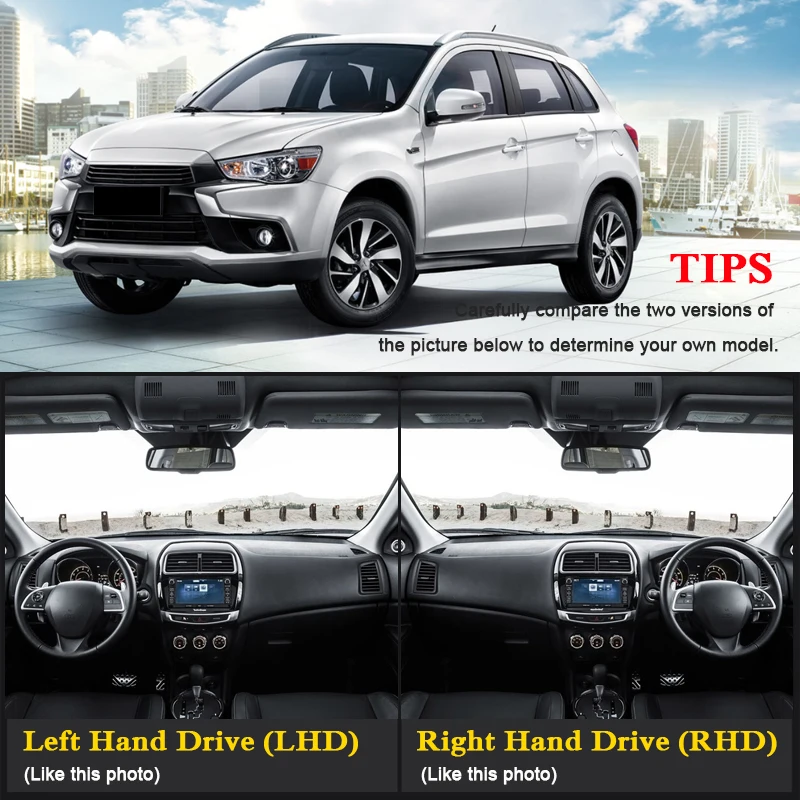 Автомобильная стайлинговая накладка на приборную панель, избегающая света, розовая, для Mitsubishi ASX GA XA XB XC 2010-2019 LHD и RHD, антипыльное приспособление.