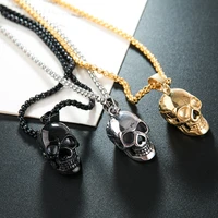 punk skull pendant necklaces for women men teens gothic hip hop trendy skull skeleton clavicle necklace fashion jewelry gifts