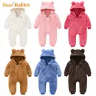 Коллекция 2021 года, милый комбинезон для новорожденных, костюм Одежда для новорожденных мальчиков и девочек комбинезон с длинными рукавами на молнии с медведем, осенне-зимняя одежда, От 0 до 4 лет