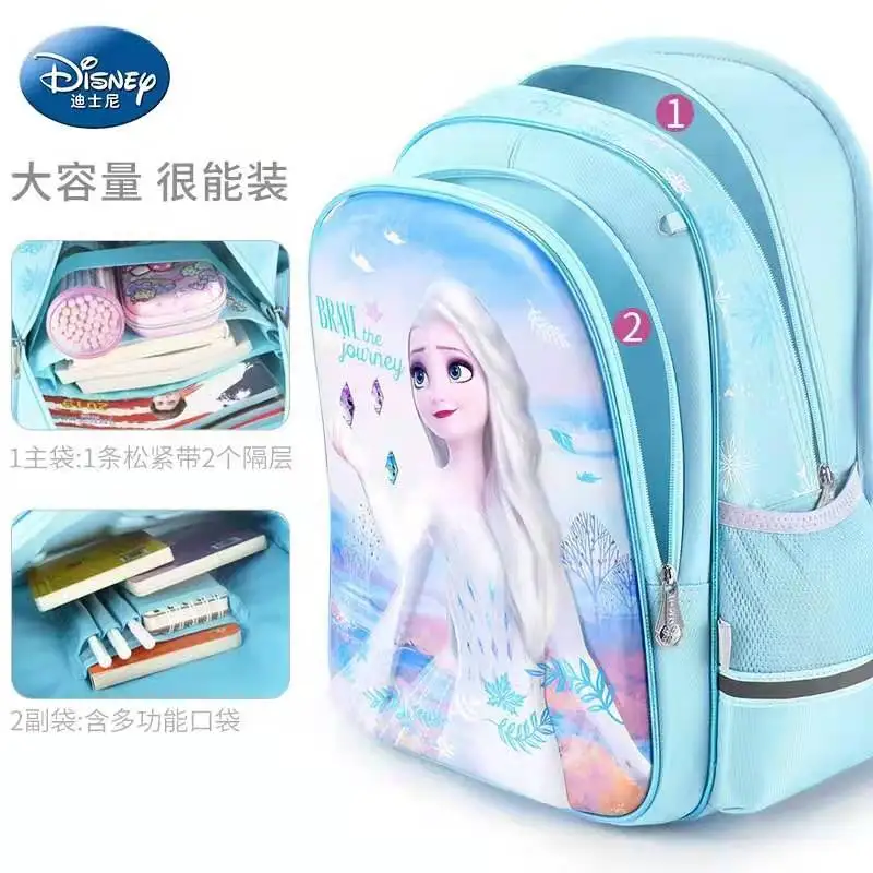 Disney Frozen School Bags For Girls Anna Elsa Olaf Primary Student Shoulder Orthopedic Backpack Large Capacity Teenage Gifts