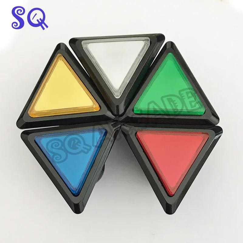 

5 цветов Аркады Кнопка 5V/12v Треугольники светодиодный Аркада кнопка с микровыключателем белый круг с подсветкой