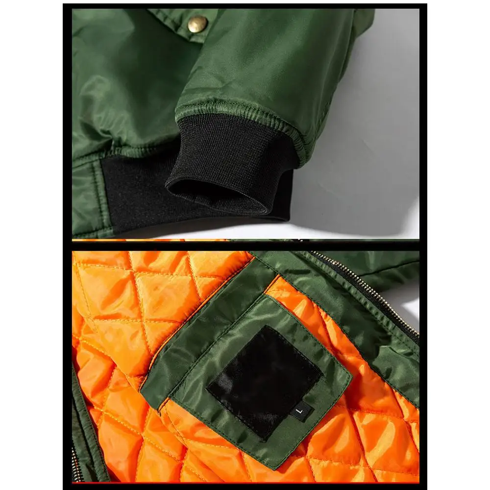 Модная однотонная зимняя куртка бомбер Мужская Толстая теплая с хлопковой