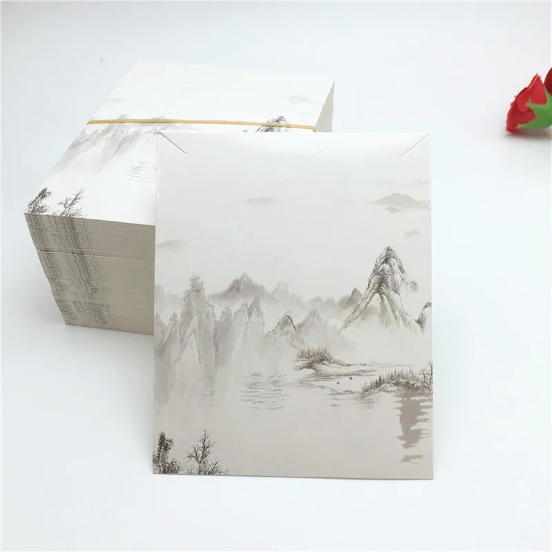 100 шт. бумажная винтажная картина чернилами ожерелье карты серьги Упаковка