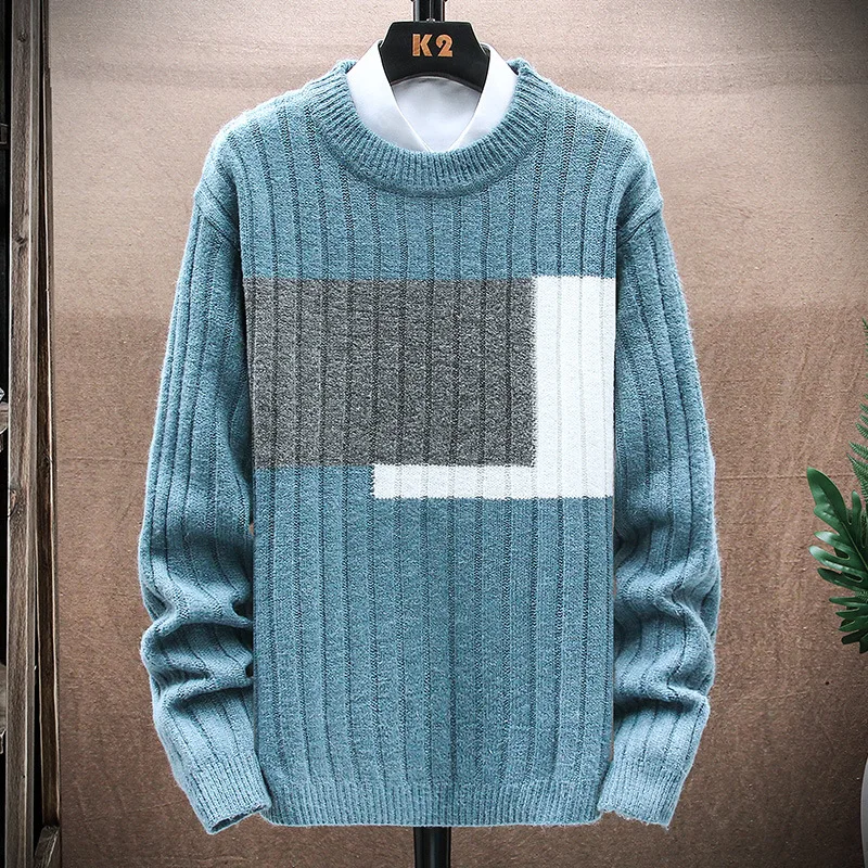 

2021 Autumn New Sweater Men's Youth Round Neck Bottoming Sweater Men's Autumn Winter Korean Style Trendy Jacket