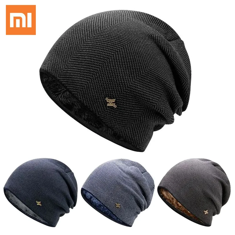 Xiaomi Mijia Winter Warm Hat Men Knitted Casual Beanies Skullies Plus Velvet Thicken Hats For Unisex Outdoor Cycling Skiing Cap