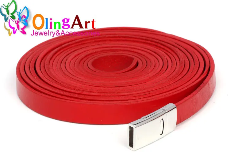OlingArt 10*2 мм 1 ярд/лот несколько цветов плоская кожаная веревка/Шнуры DIY ожерелье браслет серьги колье ювелирные изделия изготовление новых