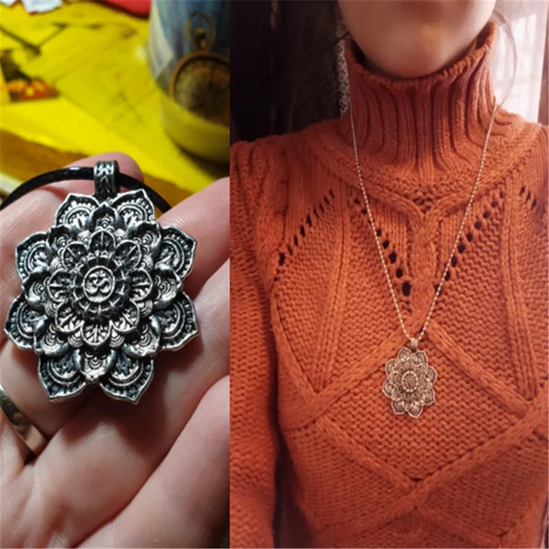 Ожерелье с подвеской в виде цветка кактуса для женщин и мужчин ювелирные изделия