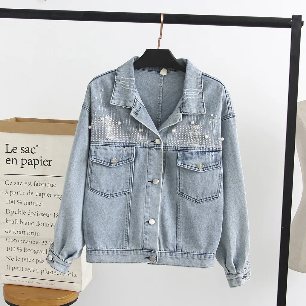 Зимние пальто женские куртки свободные винтажные потертые ветровки джинсовая