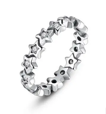 16 925 Sterling Silver Headband Ring Two Hearts and Valentine's Day Love Jewelry Ring - Main Stone Color: 16