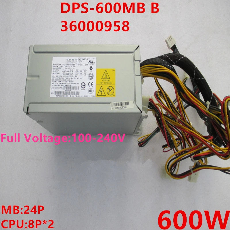 

Новый оригинальный блок питания для Lenovo T220 R350 T350 T280G2 600 Вт импульсный источник питания DPS-600MB B 36000958