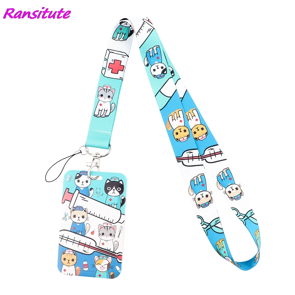 ransitute r1890 medical cat bank credit card holder id name work card holder diy hang rope for doctor nurse hospital supplies free global shipping