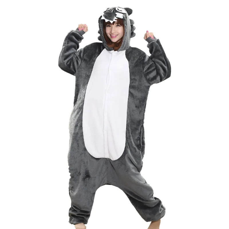 

Wolf Onesie Pajama Women Adult Kigurumi Couple Sleepwear Warm Flannel Winter Homewear Animal Funny Suit