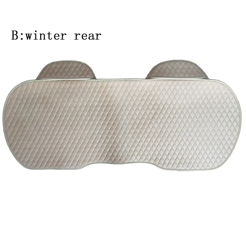 B winter beige rear Не перемещается ткань чехол для сиденья автомобиля стекающаяся ткань/льняная подушка дышащий протектор коврик авто аксессуары универсальный размер - Название цвета: B winter beige rear