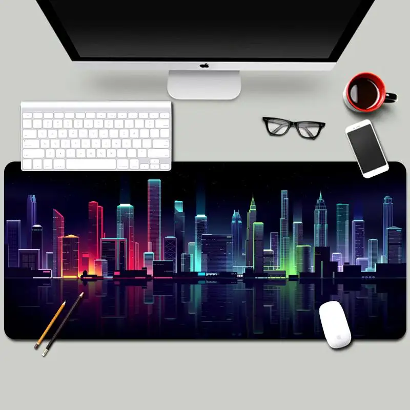 

Minimalist Urban City Rubber Gaming Desk Mat Mousepad HD Printing Computer Gamers Mouse Pad XXL90x40cm Keyboard PC Desk Pad