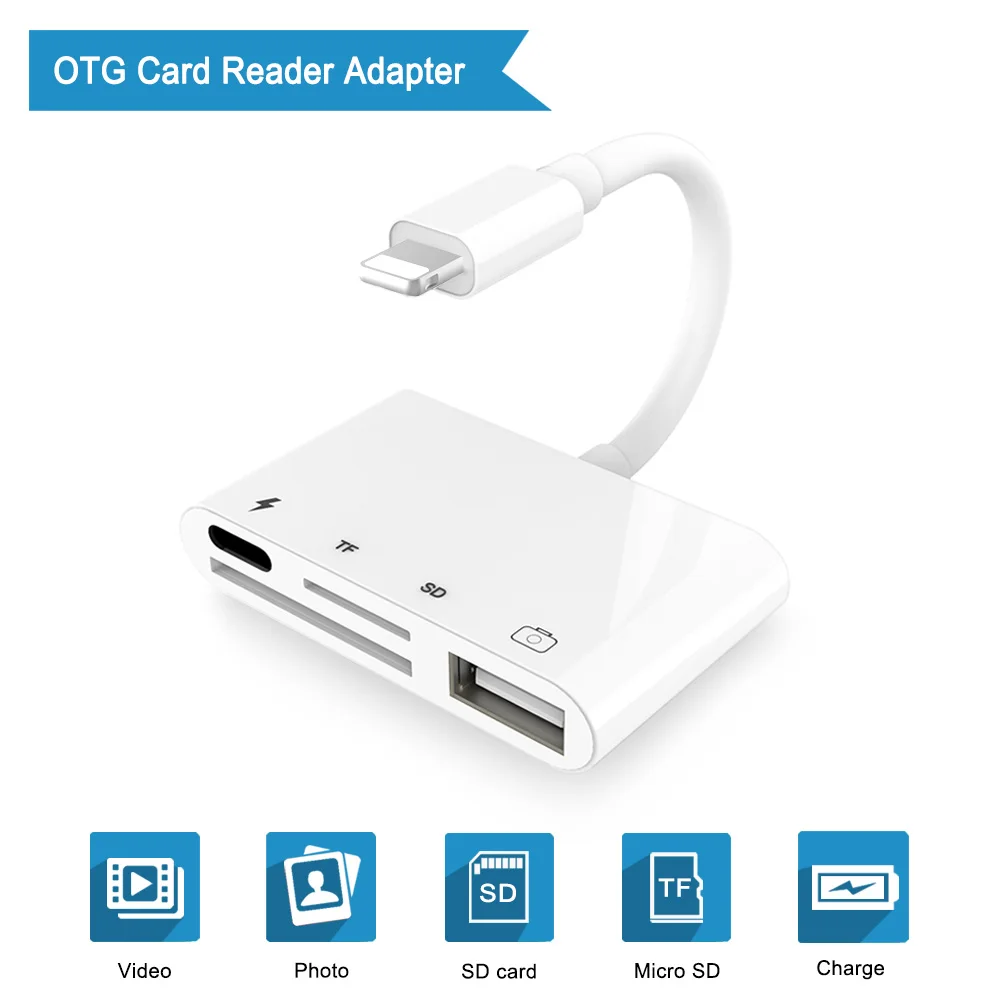 THT-011 2 в 1 OTG адаптер для Lightning-USB 3 адаптер для камеры OTG кабель конвертер данных для iPhone iPad iPod клавиатура iOS 13 разъем - Цвет: THT-011