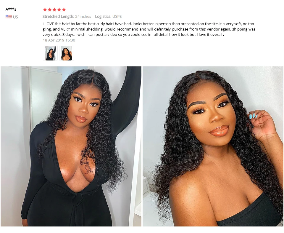 Meetu 4X4 Lace Closure Wig Malaysian Deep Wave Lace Front Wig Pre Plucked 180 Density Lace Front Wig 8-26" Remy Human Hair Wigs