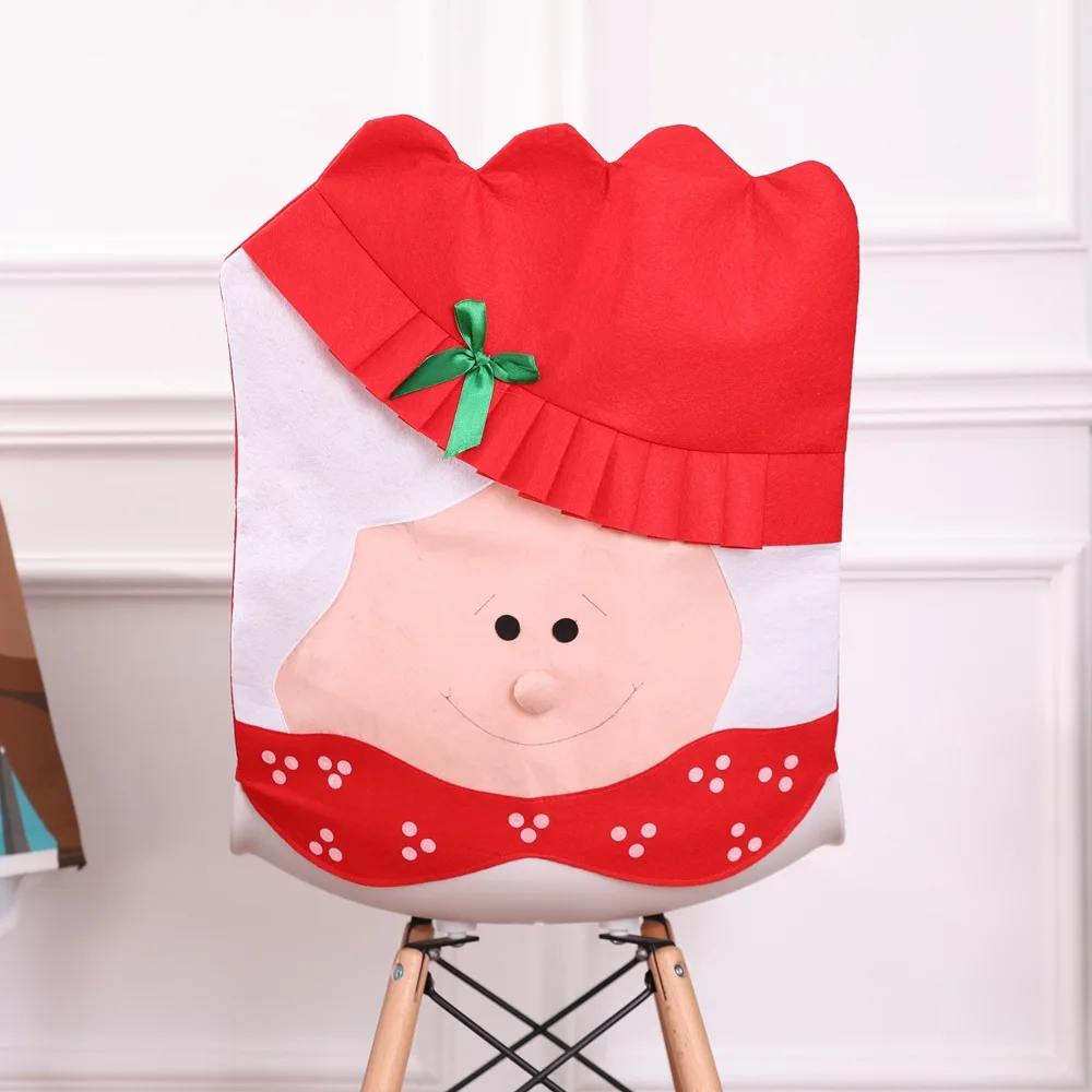 Чехол на обеденный стул чехлы стол Санта-Клаус снеговик красная Кепка спинку