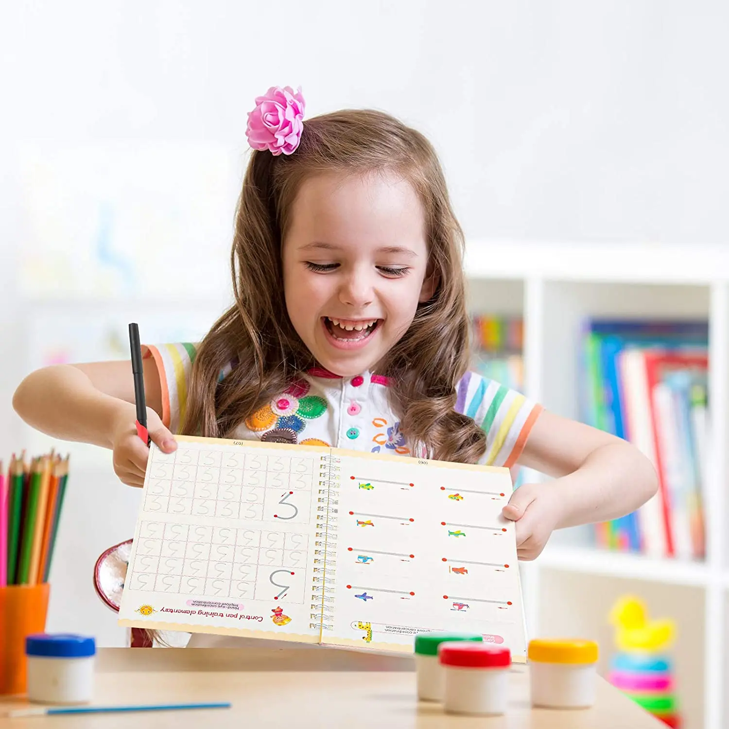 

4 Books Reusable Copybook For Calligraphy Learn Alphabet Painting Arithmetic Math Children Handwriting Practice Books Baby Toys
