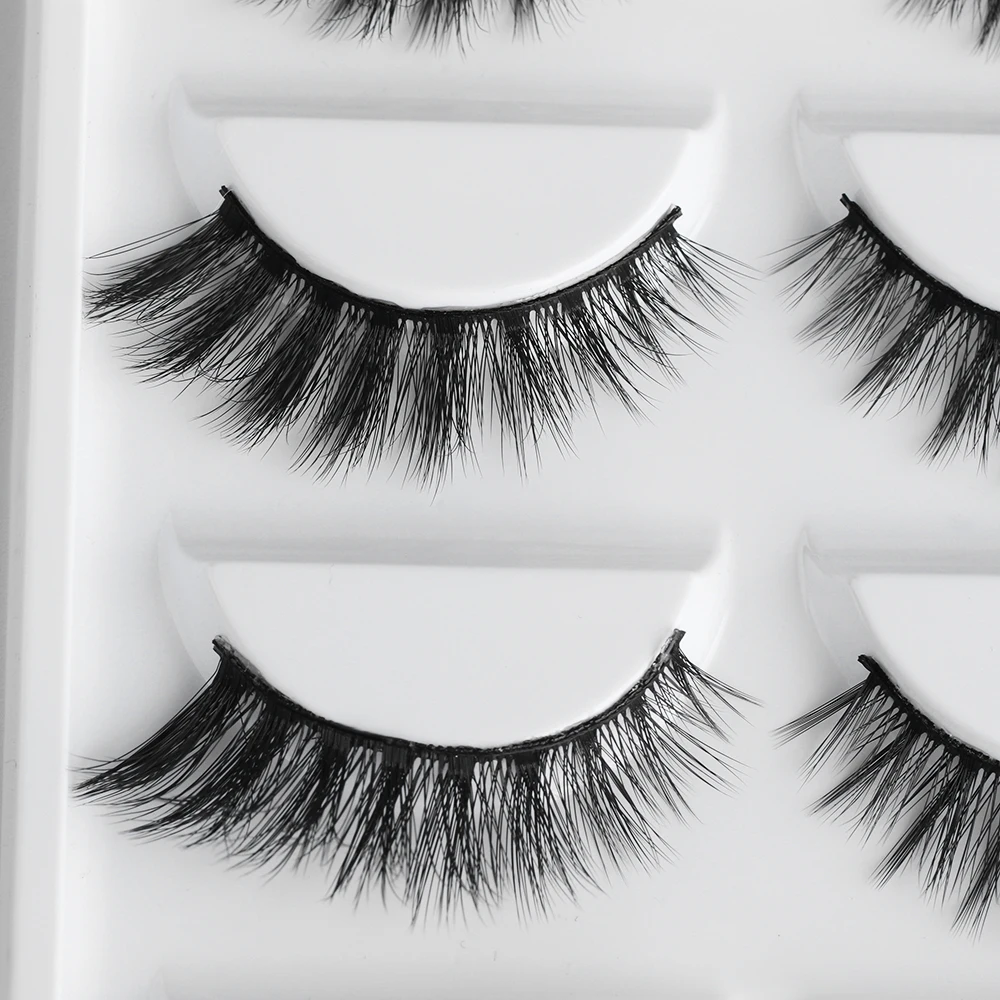 Натуральные норковые накладные ресницы 5 пар 3D густые LongEyelash очаровательные