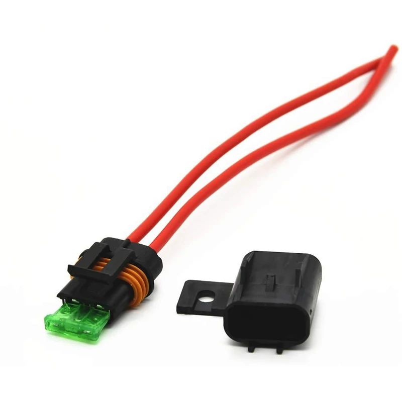 AL22 -Automotive/Marine Weatherproof Blade Style ATO/ATC Fuse Holder with Cover 12 AWG 30A 6 Pack | Автомобили и мотоциклы