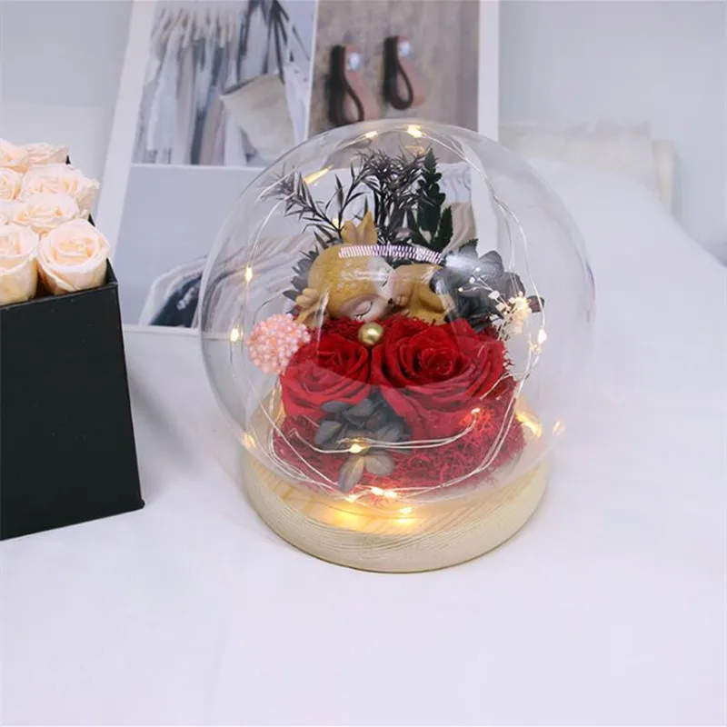 2sets/pack Diameter=10cm Small Size Round Glass Dome Vase Home Decoration Luminous Flat Log Base Cover Cake Plate - купить по