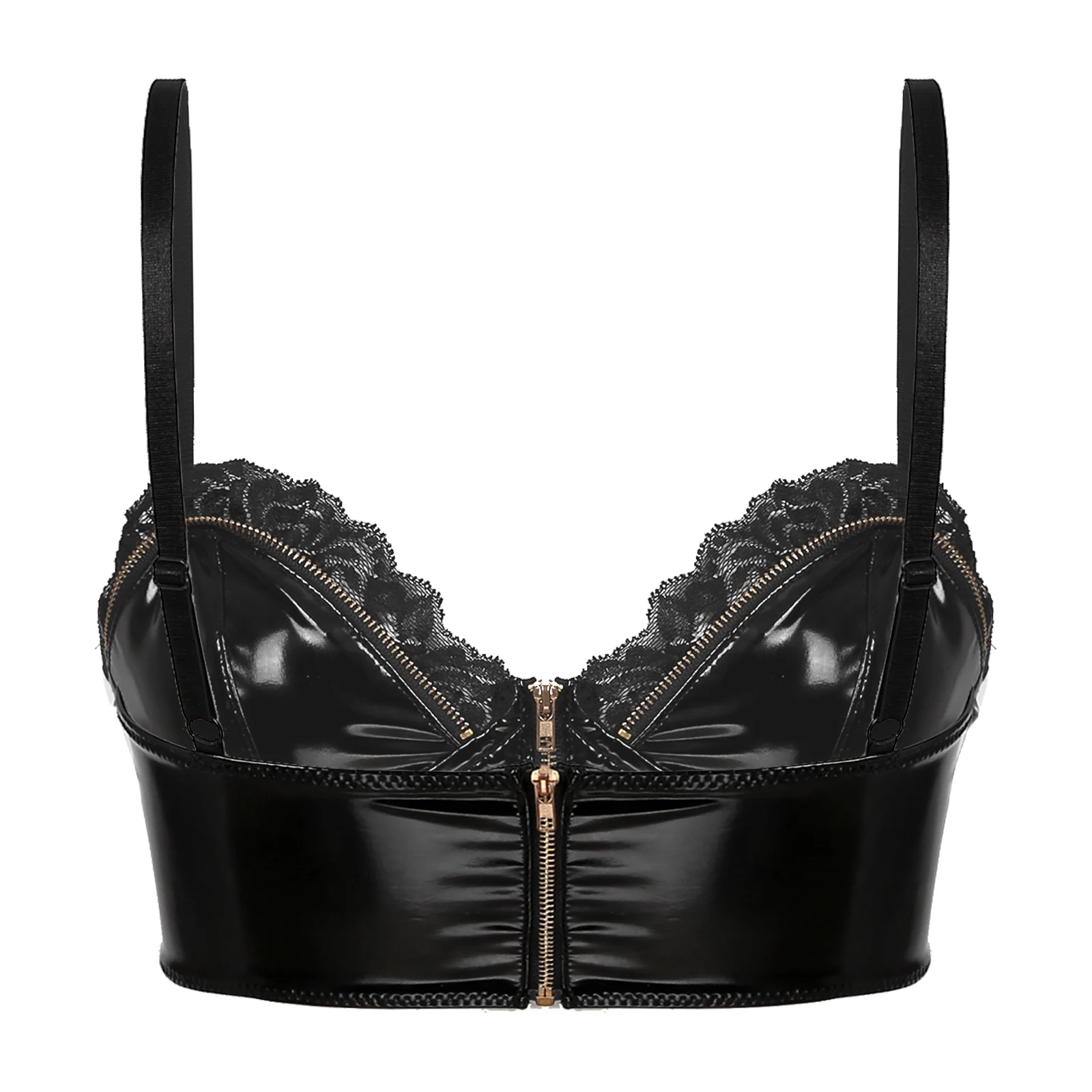 Женский кружевной топ на молнии с регулируемыми бретельками и без подкладки |