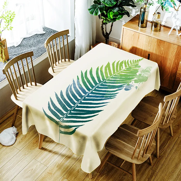 

Printed plant pattern washable decorative household waterproof tablecloth