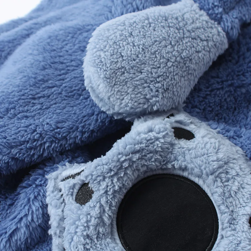 Warm and Thickened Flannel In Winter Long Cartoon Little Monster Women's Men's Couple Loose Large Size Nightgown Sleep Tops