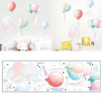 balloon elephant baby rabbit diy wall sticker decoration baby cartoon nursery style mural decals children room sticker a9s2