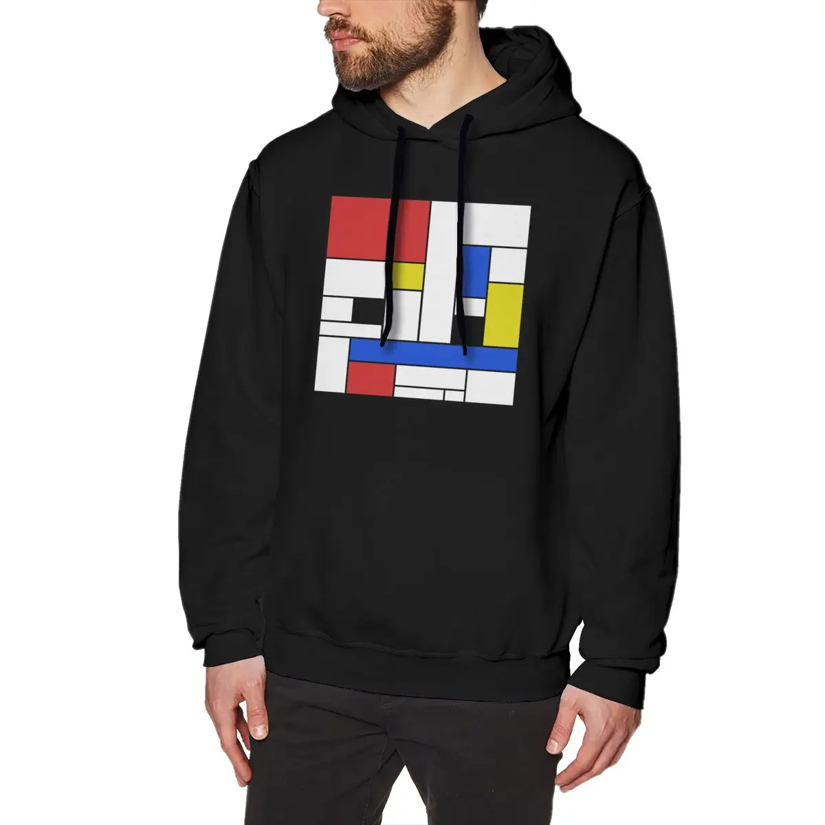 

Повседневные толстовки, мужские хлопковые толстовки с капюшоном Mondrian, белая толстовка, рубашка