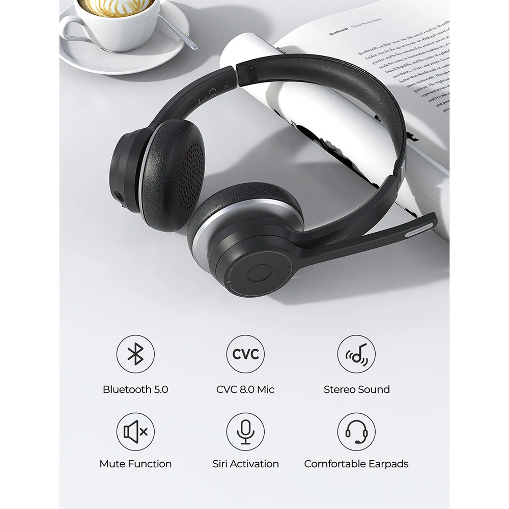 Mpow HC5 Bluetooth гарнитура с микрофоном Беспроводной наушники встроенный CVC8.0 Шум