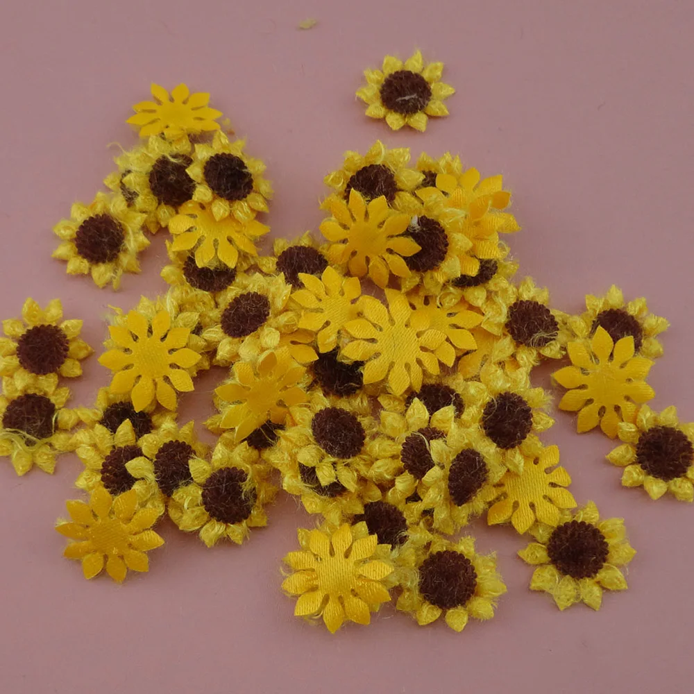 200 шт 2 см 0 85 &quotМини желтый бархат Подсолнух патчи аппликация для детей сделай сам
