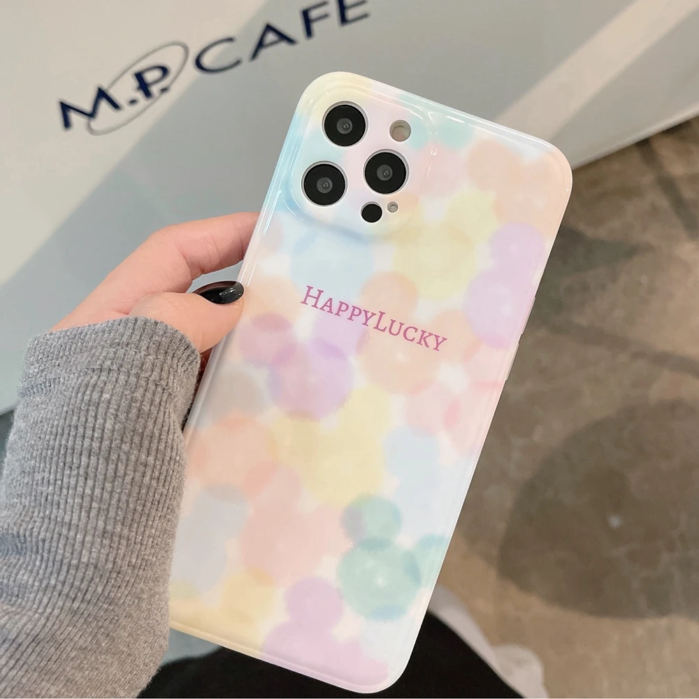 

Glossy Cute Color Fantasy Bubbles Silicone Case for iPhone 11 12 Pro Mini 7 8 Plus X XS Max XR SE 2020 Shockproof Soft Cover