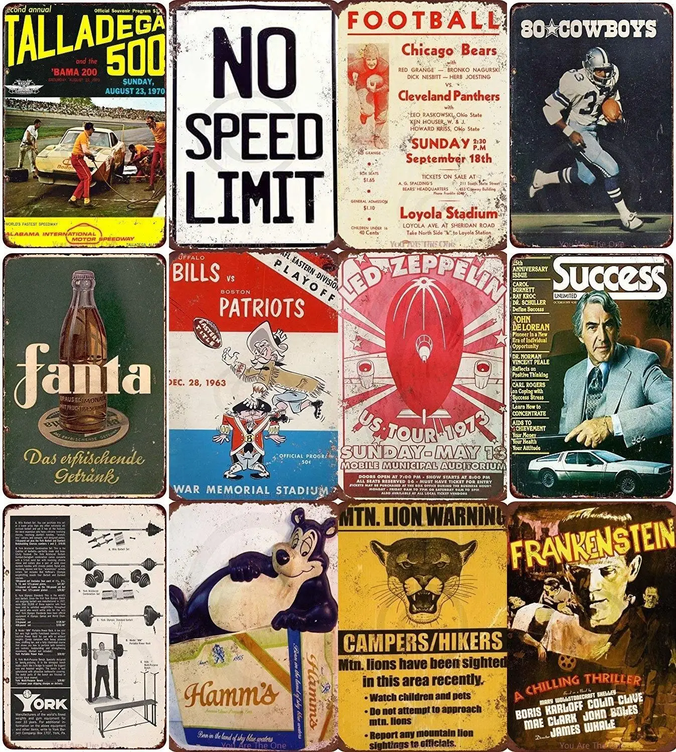 Фанта старые шоссе 66 в ковбойском стиле Винтаж металлические знаки олова металла