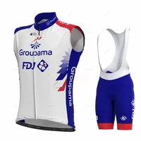 2021 groupama fdj team summer cycling kit bike shorts suit ropa ciclismo mens summer jersey set bicycle maillot pants clothing