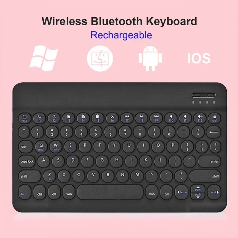 

Fashion Candy Color Round Keycap Keyboard Wireless Keyboard Mouse Set 2.4G