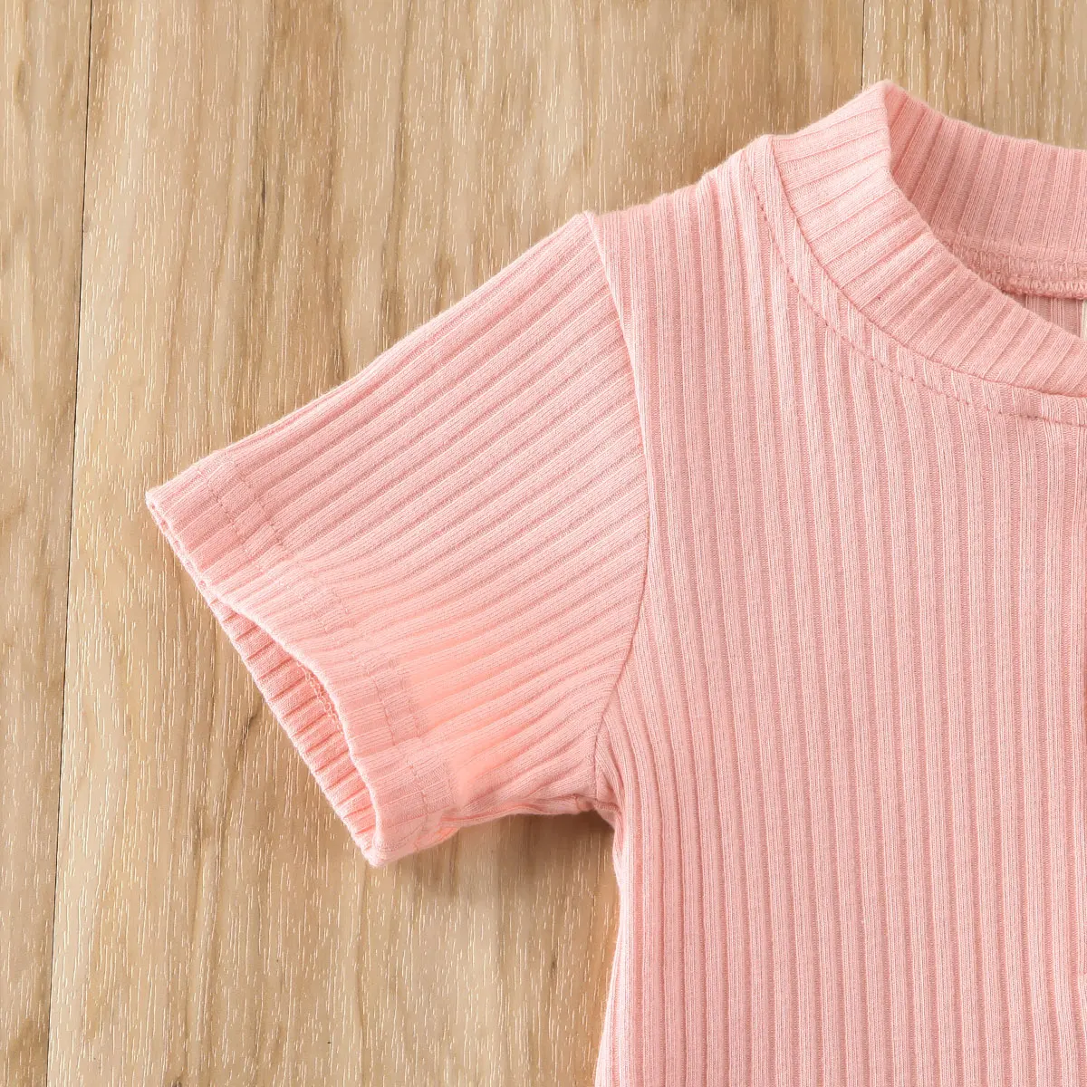 

0-24M Baby Summer Clothing Newborn Kid Baby Boy Girl Clothes Short Sleeve Bodysuit Shorts Ribbed Solid 2Pcs Outfits Set