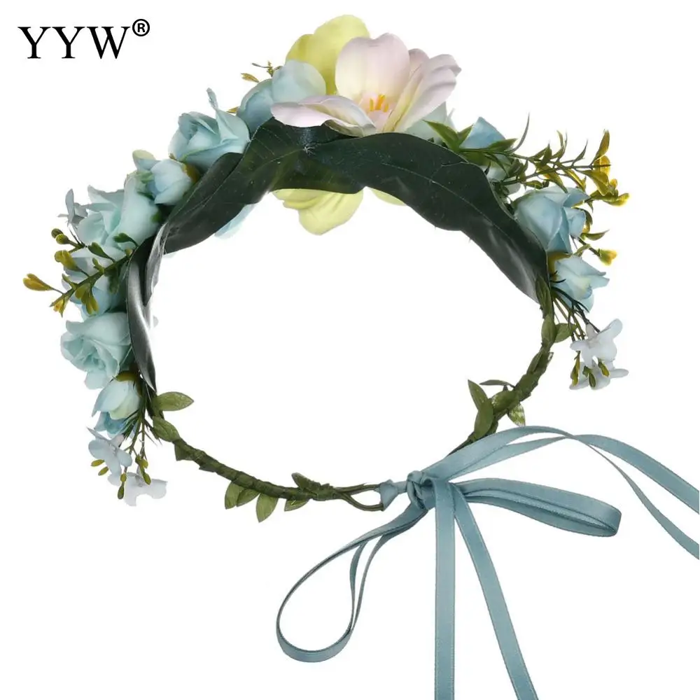 Женский венок для невесты цветочный с розами гвоздиками пионами и цветами |