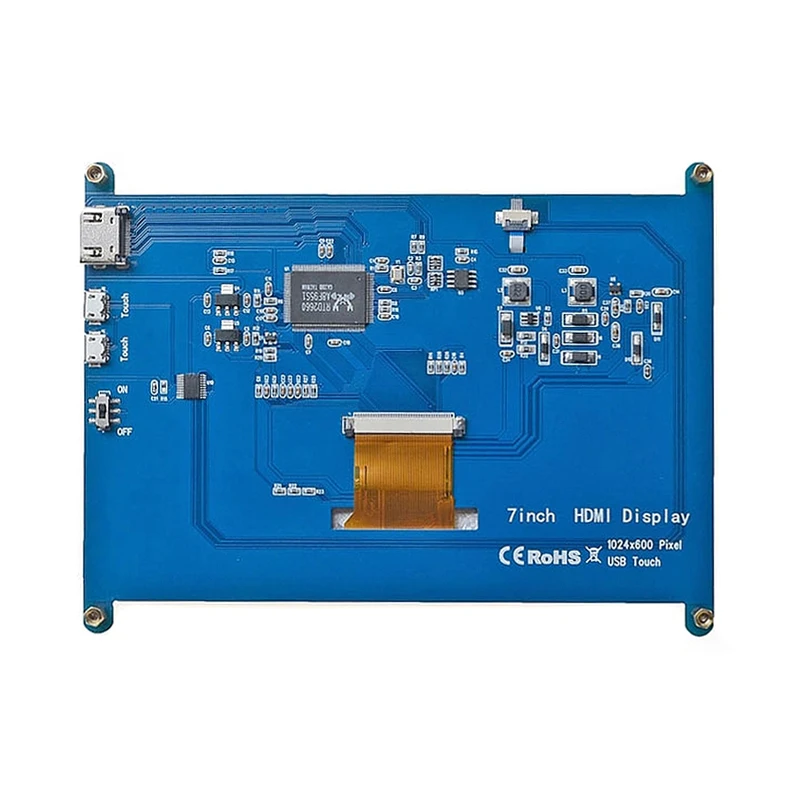 

7 Inch Touch Screen 1024x600 Resolution LCD Display HDMI TFT Monitors Compatible for Raspberry Pi FKU66