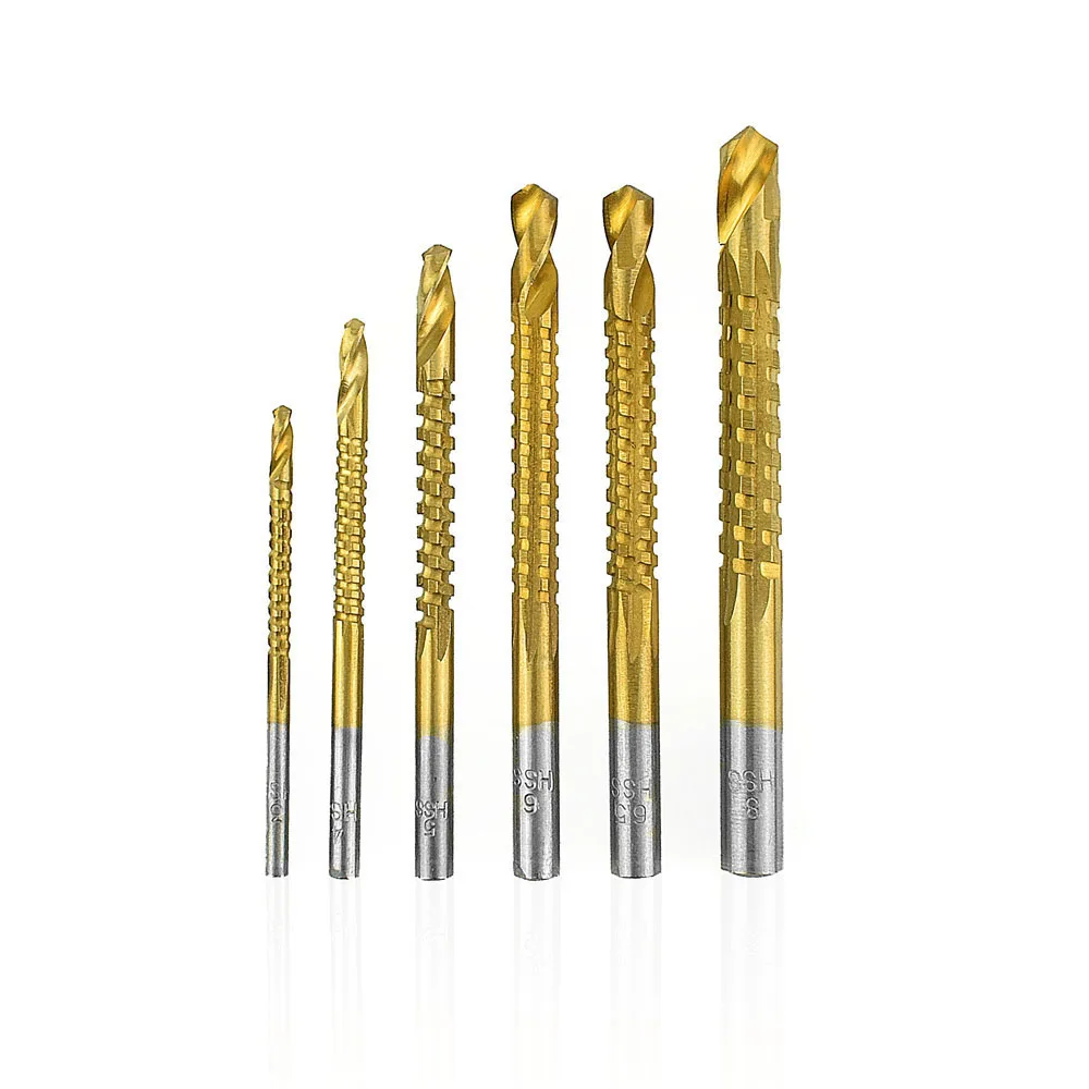 Groove Drill Bit NEWACALOX, 6 шт., набор сверл с канавкой, зигзаг, пилообразные сверла, сверла для деревообработки, Зенковка, сверление, резьба по дереву - Цвет: Groove Drill Bit